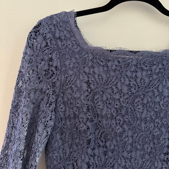 Adrianna Papell periwinkle lace overlay sheath dress size 8 - Picture 2 of 11